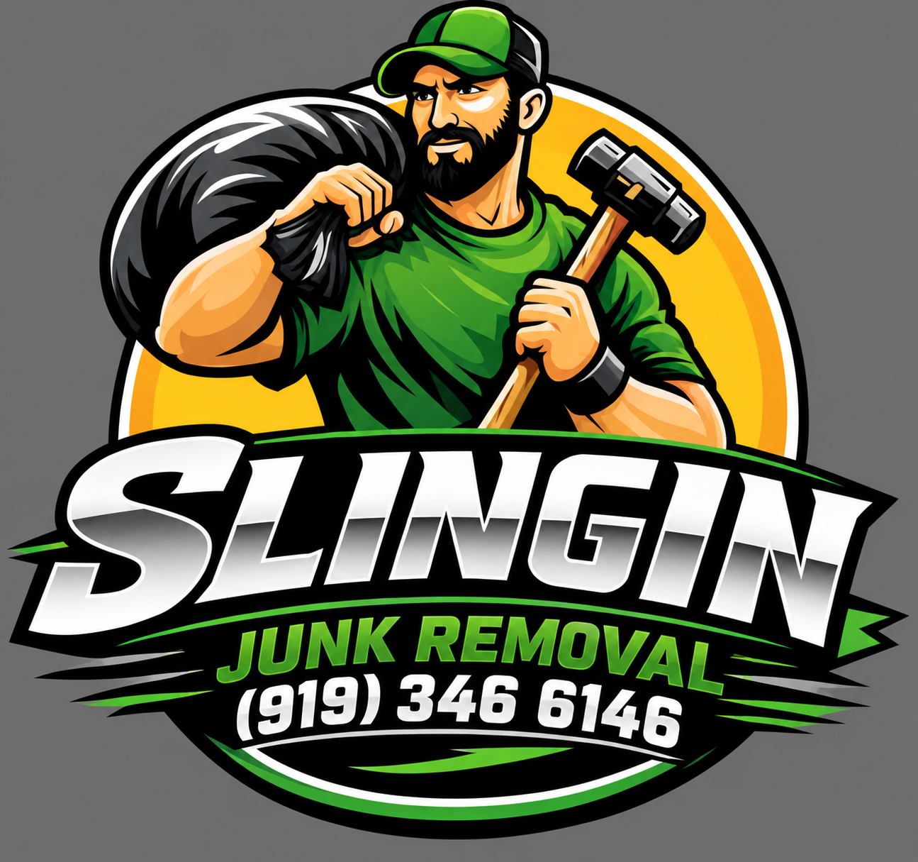 Slingin Junk Removal Logo